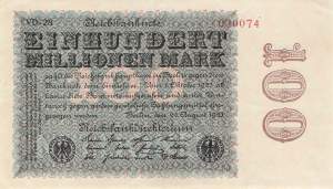 100 Millionen Mark 1923 ro.106l VD